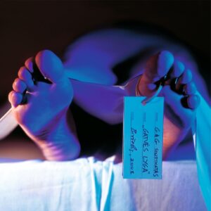 Albumo viršelyje pavaizduotos žmogaus pėdos, tarsi kūnas gulėtų ant morgo stalo. Prie vieno kojos piršto pritvirtinta etiketė, panaši į lavono identifikavimo kortelę. Ant jos ranka užrašyta grupės ir albumo informacija („G&G Sindikatas – Gatvės Lyga“). Vaizdas apšviestas ryškiomis mėlynai violetinėmis šviesomis, kurios sukuria dramatišką, šiek tiek niūrų ir stilizuotą efektą.